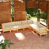 vidaXL Garden Lounge Set Cream Solid Pinewood, 100% Polyester Medium