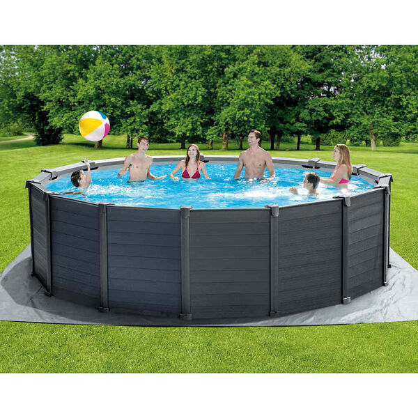INTEX Swimming Pool Graphite grey High-density plastic Large Durable