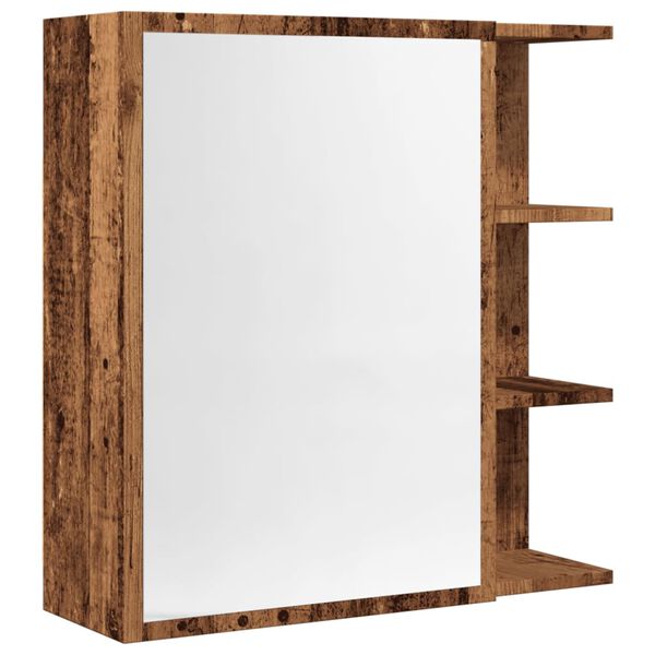 vidaXL Bathroom Mirror Cabinet Old wood Engineered wood, glass