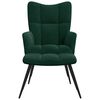 vidaXL Relaxing Chair With Stool Dark Green Velvet (100% polyester)