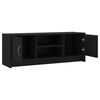 vidaXL TV Cabinet Black Engineered Wood Rectangular Modern Doors