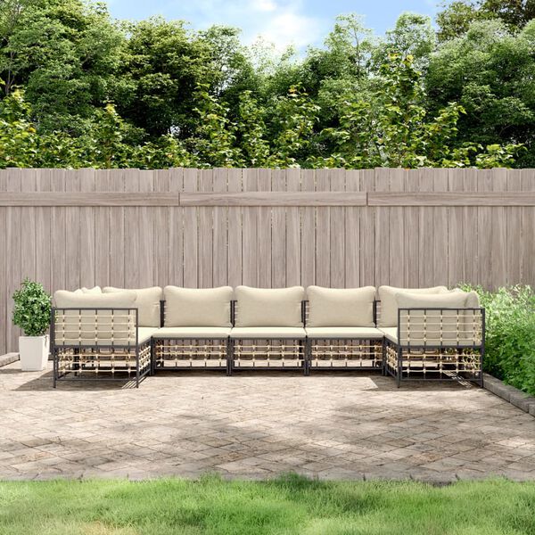 vidaXL Garden Lounge Set Anthracite, Beige
