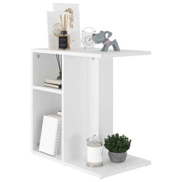 vidaXL Side Table White Engineered wood 19.7 in x 11.8 in x 19.7 in