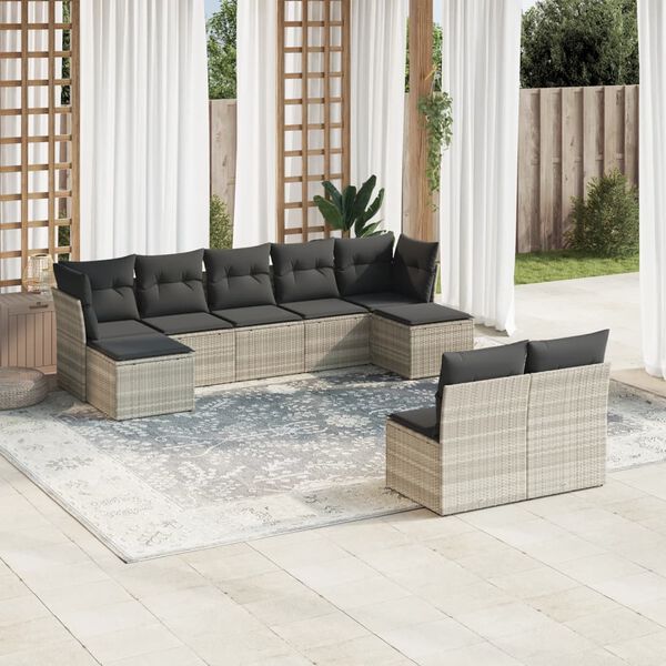 vidaXL Garden Sofa Set Light Grey, Dark Grey