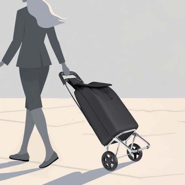 vidaXL Shopping Trolley Folding Black 35 x 28 x 92 cm Oxford Fabric