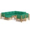 vidaXL Garden Lounge Set Green Bamboo Large Modular Garden Lounge Set