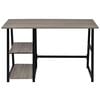vidaXL Desk Grey and Oak MDF and Metal Medium Desk Rectangular