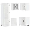 vidaXL Kitchen Cabinet Set Gloss white Engineered wood and glass Large