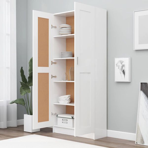 vidaXL Book Cabinet White Engineered wood Large Book Cabinet