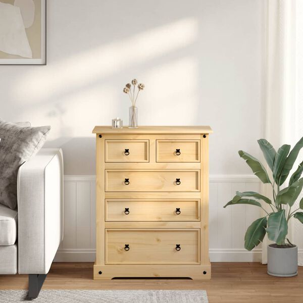 vidaXL Chest of Drawers Honey wax