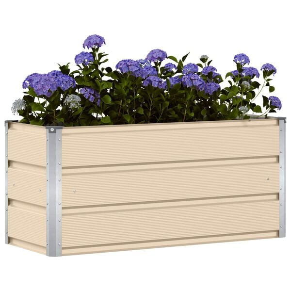 vidaXL Planter Ivory 39.37 x 15.75 x 17.72 in Steel