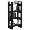vidaXL Book Cabinet Black Solid pine wood Medium Black Book Cabinet