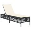 vidaXL Sun Lounger Black and Cream White