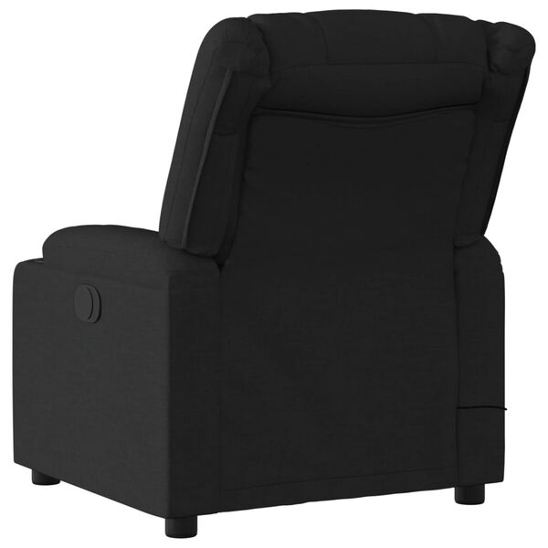 vidaXL Massage Recliner Chair Black Polyester, Metal, Plywood, Foam Single
