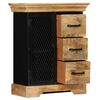 vidaXL Sideboard Brown and Black Solid Mango Wood and Powder-Coated Iron