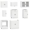 vidaXL Kitchen Cabinet Set White Engineered wood and glass Large