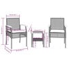 vidaXL Patio Bistro Set Grey PE Rattan Compact Removable Covers