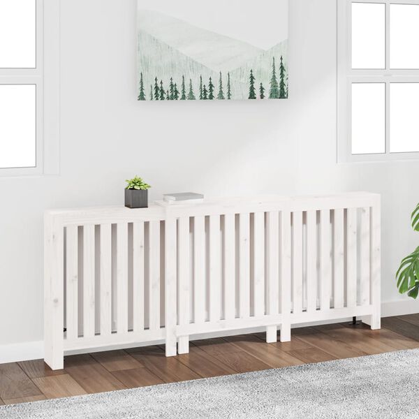 vidaXL Radiator Cover White 82.7x8.3x33.5" Solid Wood Pine