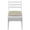vidaXL Chair Set of 6 White Rubberwood and Polyester Standard Durable