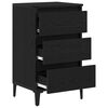 vidaXL Bedside Cabinet with Drawer Black Oak 17.72 x 13.78 x 17.32 in