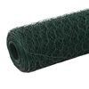 vidaXL Chicken Wire Fence Steel with PVC Coating 82.0x4.9' Green