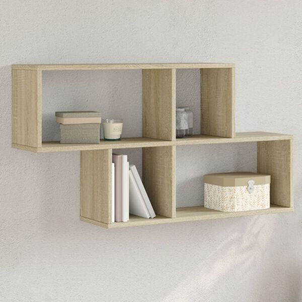 vidaXL Wall Shelf Sonoma Oak Engineered wood Medium Wall Shelf