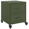 vidaXL Bedside Cabinet Set of 2 Olive Green Cold-rolled steel Small