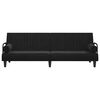 vidaXL Sofa Bed Black Velvet (100% polyester), plywood Standard