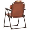 vidaXL Garden Table And Chair Brown Steel, Polyester Kid-sized Foldable