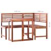 vidaXL Table And Bench Set Brown Solid acacia wood Medium Foldable