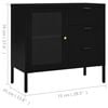 vidaXL Sideboard Black Steel Medium Sideboard Rectangular Modern