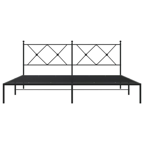 vidaXL Bed Frame Black Powder-Coated Steel Super King Bed Frame