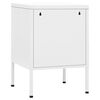 vidaXL Nightstand Set of 2 White Steel Small Nightstand Square