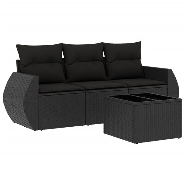 vidaXL Garden Sofa Set Black