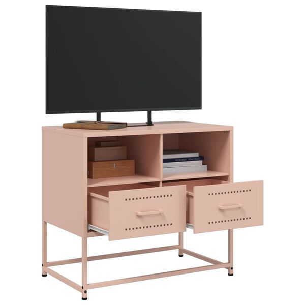 vidaXL TV Cabinet Pink Steel Medium TV Cabinet Rectangular