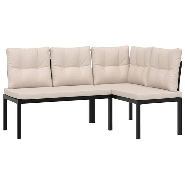 vidaXL Bench Set Black, Brown, Taupe