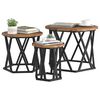 vidaXL Nesting Side Table 3 pcs Old wood 53 x 53 x 40 cm