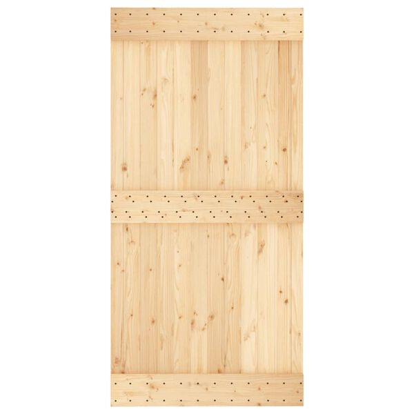 vidaXL Sliding Door with Hardware Set 39.4x82.7" Solid Wood Pine