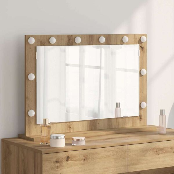 vidaXL Vanity Mirror with Mirror Artisan Oak 31.50 x 21.65 x 7.09 in