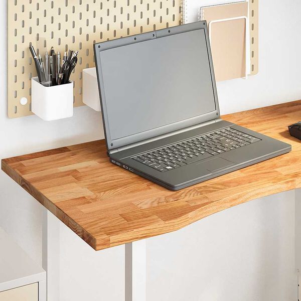 vidaXL Desk Top Light brown Solid oak wood 39.4 x 19.7 in Desk Top