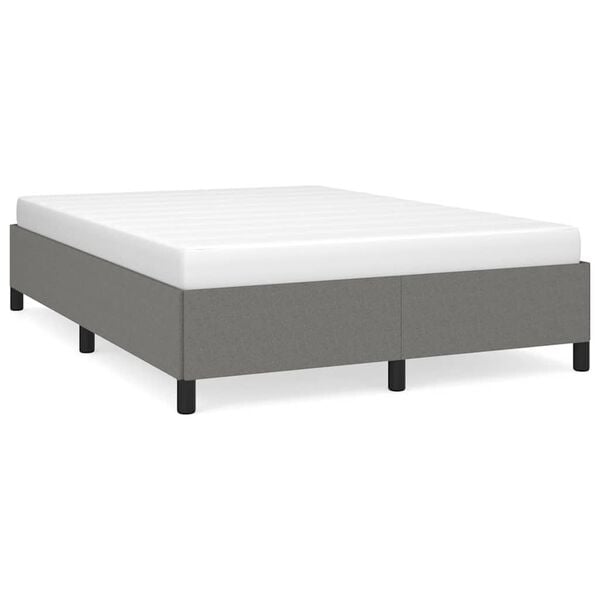 vidaXL Bed Frame Dark Grey Fabric (100% polyester), plywood, engineered wood