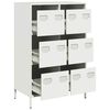 vidaXL Highboard White Cold-rolled steel Tall Highboard Rectangular