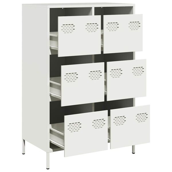 vidaXL Highboard White Cold-rolled steel Tall Highboard Rectangular