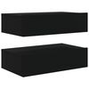 vidaXL TV Cabinet Set of 2 Black Engineered wood 47.2 x 13.8 x 6.1 in