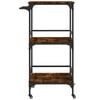 vidaXL Kitchen Trolley Smoked Oak 23.8"x19.7"x41.3" Engineered Wood