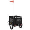 vidaXL Pet Bike Trailer Black Oxford fabric, Iron, PVC For Small Dogs