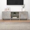 vidaXL TV Cabinet Concrete grey Engineered wood, Solid eucalyptus wood