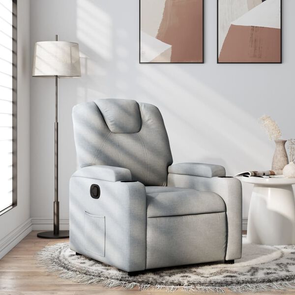 vidaXL Recliner Chair Light Grey Fabric (100% polyester), metal, plywood
