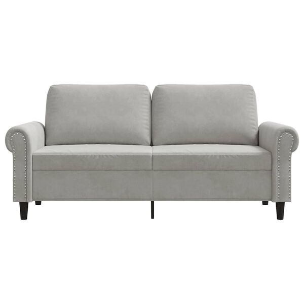 vidaXL 2-seater Sofa Light Grey Velvet (100% polyester), metal, textilene