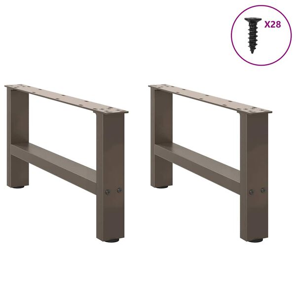 vidaXL Coffee Table Leg Set of 2 Natural Steel Powder-coated steel